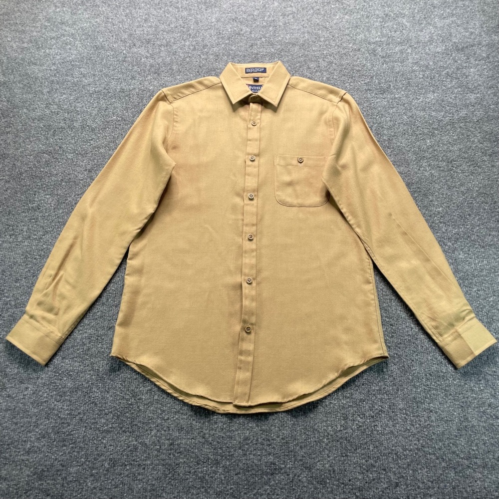 Gant Viyella Shirt Men's 6 Tan Wool Cotton Blend Long Sleeve‎ Pocket Vintage